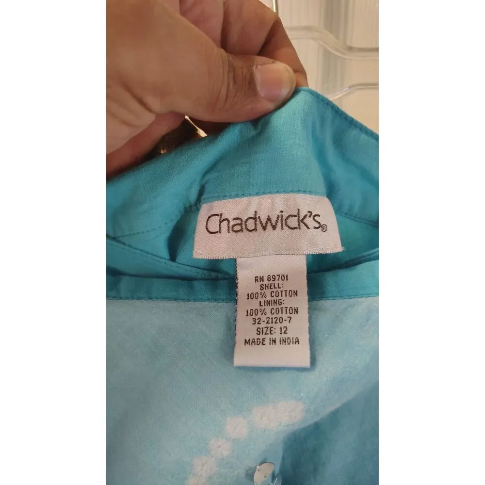 Chadwicks Bohemian Ombré Maxi Skirt Sequin & Mirror Embroidery Blue Turquoise 12